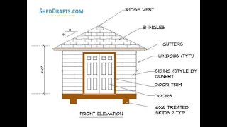 12x12 Hip Roof Storage Shed Plans Blueprints [upl. by Ecurb]