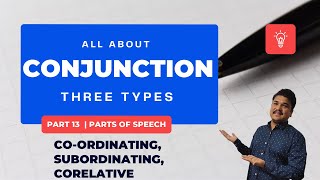 Conjunction  Types of Conjunction  Three Types  Part 13  Parts of Speech [upl. by Tterrab]