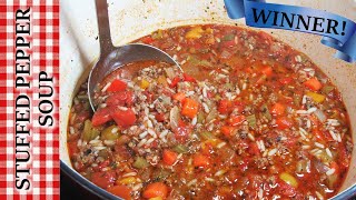 The ULTIMATE Stuffed Pepper Soup Recipe  Fire Roasted Tomatoes amp Peppers [upl. by Leander]