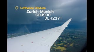 Flight Report ZurichMunich Lufthansa Cityline CRJ900 Economy [upl. by Atsedom]