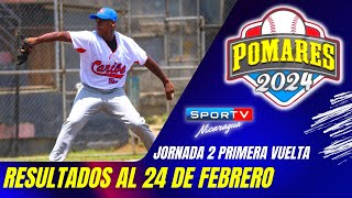 RESULTADOS DE JUEGOS al 24 de Febrero Pomares 2024 Nicaragua [upl. by Nnauol]