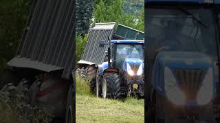 Prevráti sa vlečka  New Holland Fliegl farming agriculture fail dangerous rolnictwo [upl. by Gnouhp747]