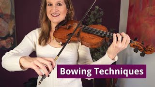 6 Basic Beginner BOW STROKES you Learn on the VIOLIN [upl. by Bullard]