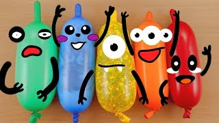 Making Slime With Funny Balloons Cute Doodles 2  RELAXING SATISFYING SLIME [upl. by Aimahs]