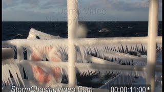 112011 Northern Lake Michigan Freezing Ice Spray BRoll [upl. by Gratiana]