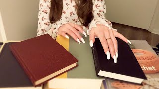 ASMR 1H Gentle Scratchy Tapping on Hardcover Books 📚 whispered [upl. by Eihcra291]