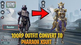 100 RP Outfit Convert to Pharaoh XSuit 😱 Best Color Combinations for A1 Royal Pass outfit  BGMI [upl. by Jesus]