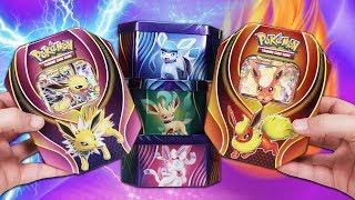 Opening 5 Pokemon Eeveelution Tins [upl. by Fineberg]