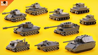 Lego WW2 German Tank Mini Vehicles Tutorial [upl. by Eniotna90]