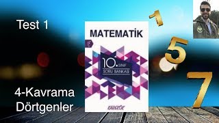 Karekök Yayınları 10 Sınıf Matematik Ünite 4 Kavrama Test1  Dörtgenler [upl. by Aillil115]