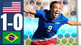 USA vs Brazil  10  Womens Football Final  Paris 2024 Highlights  usa vs brazil womens soccer [upl. by Kenlay]