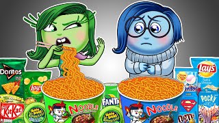 INSIDE OUT 2  SADNESS and DISGUST Convenience Store BLUE GREEN Mukbang Animation  ASMR [upl. by Valeria]