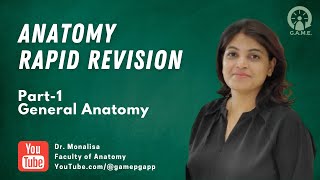 Anatomy Rapid Revision Part1  General Anatomy  Dr Monalisa  GAMEPGAPP [upl. by O'Hara]