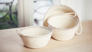 DIY Rope Baskets  DIY Paniers à corde [upl. by Ynobe]