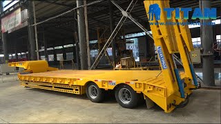 What is a hydraulic ramp？2 axle low bed trailer for sale [upl. by Gussy]