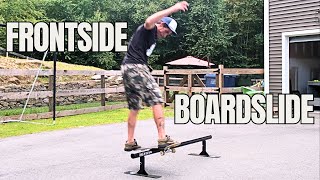 Skateboarding Journey in My 40s Learning Frontside Boardslide 🛹 [upl. by Pizor196]