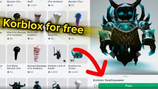 How to get korblox for free  2 limited items [upl. by Rubie567]