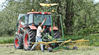 Grabienie i prasowanie trawy 2k21Najszybsze grabienie 30 kmh  2x Zetor  Pronar  Sipma [upl. by Zawde503]