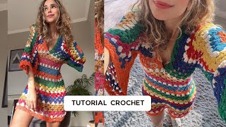 VESTIDO VITÓRIA CROCHÊ  PAP CROCHET Tutorial  Passo a passo [upl. by Weber]