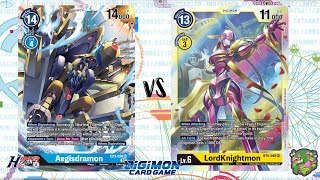 DIGIMON TCG Local match Aegisdramon Blue vs LordKnightmon Yellow  TEA COFFEE AND GAMES [upl. by Keir]