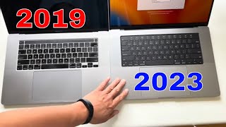 Unboxing And Comparison 2023 MacBook Pro 16quot vs 2019 MacBook Pro 16quot [upl. by Yssak955]