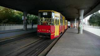 Trams in Warszawa at Wybrzeze Helskie [upl. by Fineberg]