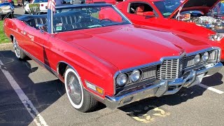 1972 Ford LTD Convertible Red on Black  2022 PCTI Bulldog Classic Car Show [upl. by Htbazile]