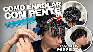 COMO ENROLAR O CABELO COM PENTE  enrolando cabelo masculino com pente 🪮 [upl. by Welton]