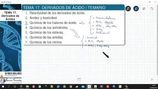 TEMA 17 DERIVADOS DE ÁCIDO  TEMARIO [upl. by Bunns]