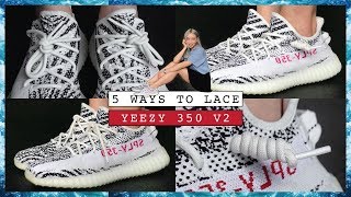 5 NEW WAYS TO LACE YEEZY 350 V2 [upl. by Entsirhc]