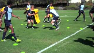 Rugby IQ  V Tackle Drill [upl. by Reiniar]