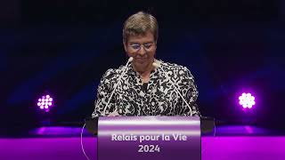 Martine Deprez Ministre de la Santé et de la Sécurité sociale lors Relais pour la Vie 2024 [upl. by Ollopa]