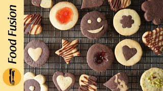 Assorted Cookies Bakery style butter biscuits Recipe by Food Fusion [upl. by Ahseet630]