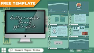 How to Make Desktop Computer Themed Powerpoint Template  FREE TEMPLATE [upl. by Amby]