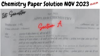 polytechnic 1st semester chemistry question paper solved 2024  bter [upl. by Tisdale]