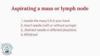 How to aspirate a mass or lymph node using the woodpecker technique [upl. by Anirual]