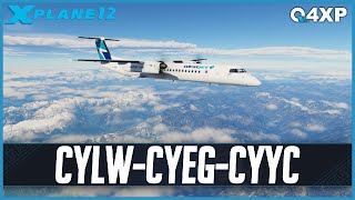 XPlane 12 LIVE  Real World WestJet Encore OPS  FlyJSim Q4XP  Kelowna Edmonton amp Calgary [upl. by Ajram]