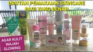 URUTAN PEMAKAIAN SKINCARE PAGI YANG BENAR  PRAKTEK  PEMULA WAJIB TAHU  wulanhusna [upl. by Ellehsem267]