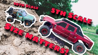 Is BIGGER Really Better 5th Scale Crawler VS 10th Scale Crawler [upl. by Cordula]