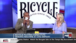 Bicycle Playing Cards puts vending machine at CVG [upl. by Nilkoorb97]