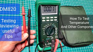 Full Review ampTest Tips Multimeter Greenlee DM820 How To Test Temperature amp Components [upl. by Lenahc908]