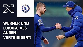 Timo Werner und Romelu Lukaku als Außenverteidiger ChelseaCoach Thomas Tuchel scherzt auf der PK [upl. by Kurt]