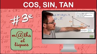 Calculer une longueur à laide de cosinus sinus ou tangente 1  Troisième [upl. by Gough775]