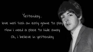 the beatles yesterday lyrics [upl. by Heurlin414]