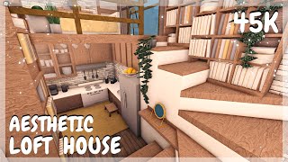 Aesthetic Loft House Speed Build  Bloxburg Roblox [upl. by Zetroc]