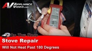 Whirlpool Stove Repair  Will Not Heat Past 180 Degrees  Sensor [upl. by Ellerahs]