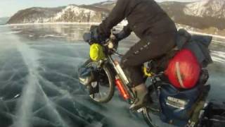 Black Ice Cycling Lake Baikal Part2 [upl. by Ailuj589]