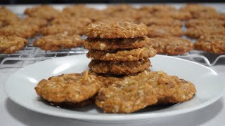 Crunchy Australian Anzac Biscuits  Perfect Recipe [upl. by Jonie]