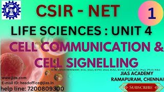 CSIR NET LIFE SCIENCES UNIT IV CELL COMMUNICATION amp CELL SIGNELLING  PART 1 [upl. by Nawyt671]