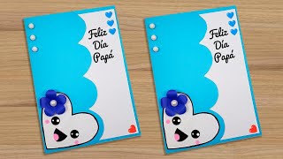 😍Tarjeta para el día del padre🌼 Beautiful Handmade Fathers day easy card 🥰 Bella Tarjeta para papá💖 [upl. by Ebert82]